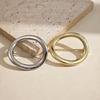 Geometric Circle Hollow Brooch: Elegant European-American Ring-Shape Metal Accessory for Women