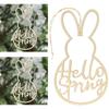 20pcs Wooden Hello Spring Wreath Sign Easter Bunny Garland Wedding Party Decoration DIY Hanging Ornaments