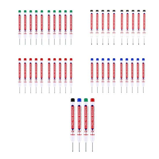 Extra-Long Tip Marker Pen Fine Line Woodworking Tile Metal Marker for Deep Hole & Plumbing Oil-Based