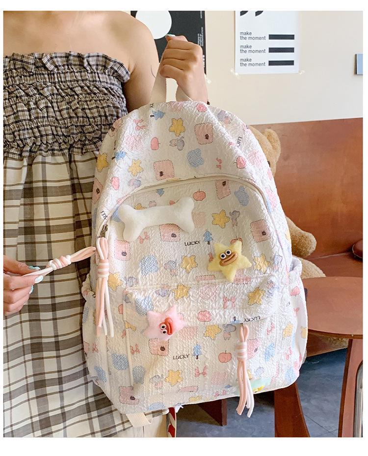 Korean Cute Cartoon Schoolbag for Teens - Large Capacity Backpack for Girls