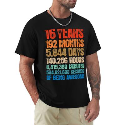 16 Years Old 16th Birthday Retro Vintage 2003 Birthday Gift TShirt Oversized Graphic Tee Street Wear Mens Graphic Tshirts