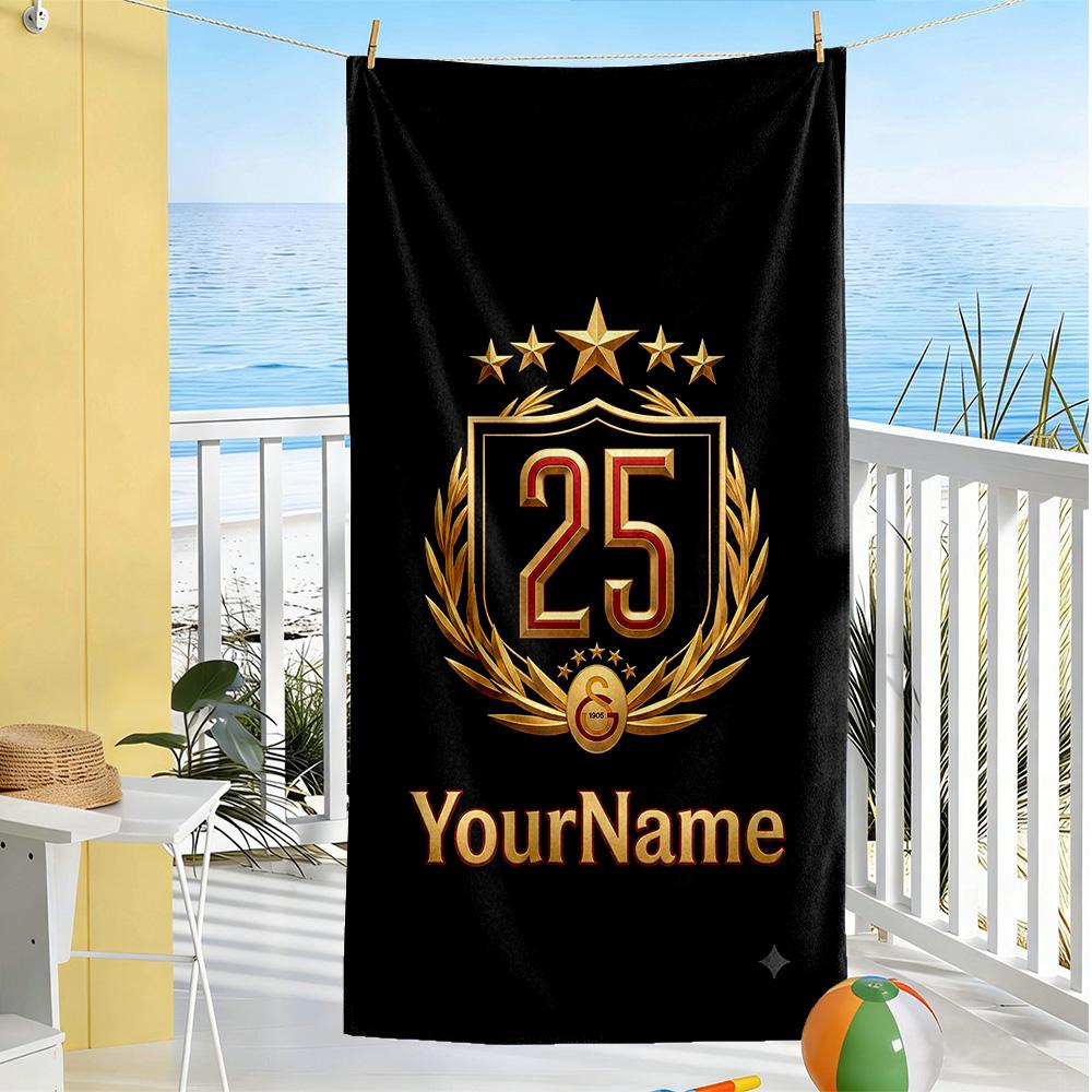 Galatasaray Personalized Text Beach Towel Soft Durable Quick-Dry Suitable for Sports Travel Swimming Yoga Bathroom Beach And Pool