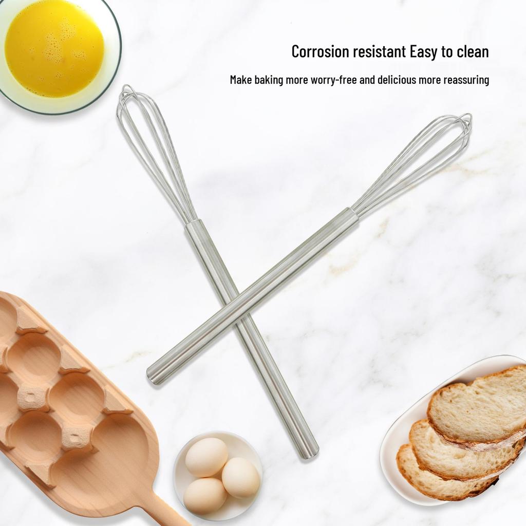 304 Stainless Steel Long Handle Egg Beater & Whipper
