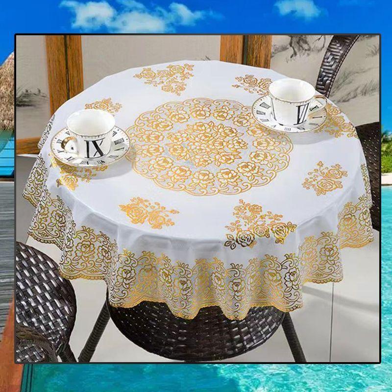 Minimalist Circular Table Cloth Waterproof Oilproof Wash Free Easy To Wipe Tablecloth Household Dining Table Round Tablecloth