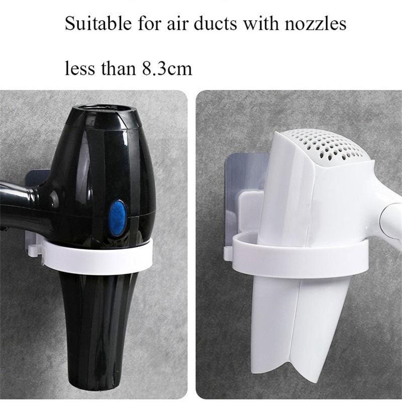Bathroom Hair Dryer Holder Stand with Shelf Wall Mounted Organizer for Hair Dryer Styling Tools & Toiletries Space Saving Storage Rack