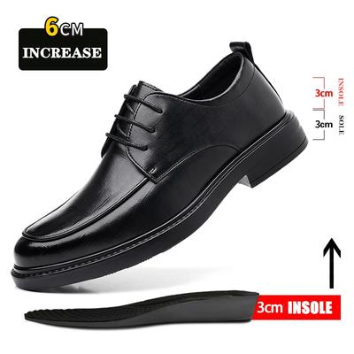 Vår/Sommar Män 37-45 Herrskor med platt sula/6 cm höjdökning, Business Formella Läderskor Man Brittisk Casual Bröllopsdräkt