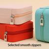Jewelry Storage Box with Mirror, Compact Travel Case with Ring Rolls, Necklace Hooks and Zip-Around Closure Design