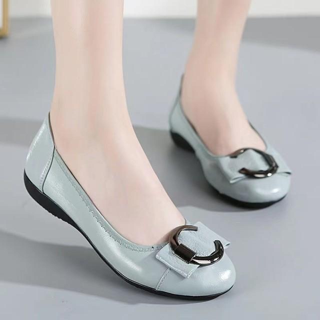New Style Style Trend Female Comfortable Pu Casual Ballet Flats Shoes Women Low Heel Soft Round Toe Ladies Flat Shoes Size