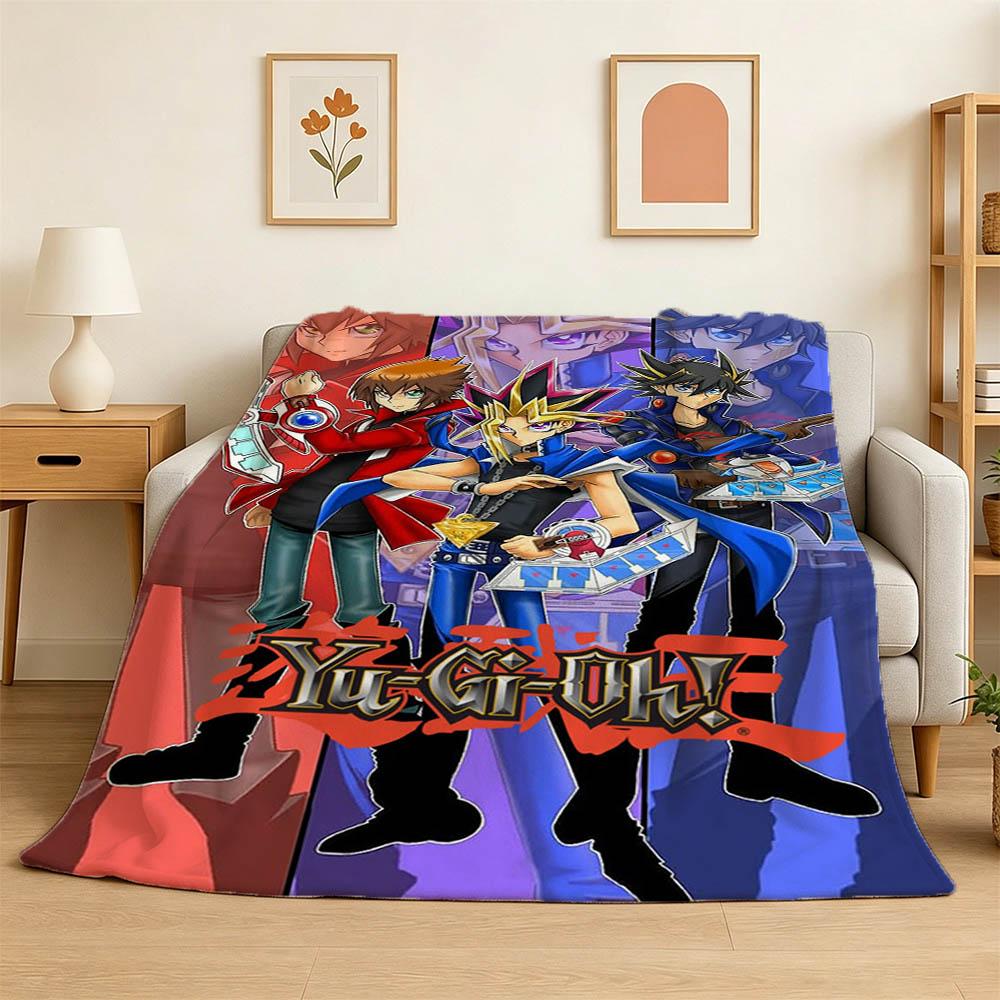 Cartton Y-Yu Gi O-Oh Japan Anime Game 3D Flannel Blanket Soft Throw Blanket Art For Home Decor Bedroom Bed Sofa Picnic Fans Gift