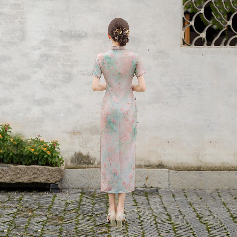 Guofeng new Chinese-style Suzhou long cheongsam improved young 1011 new women's high-end sense can be worn daily in summer