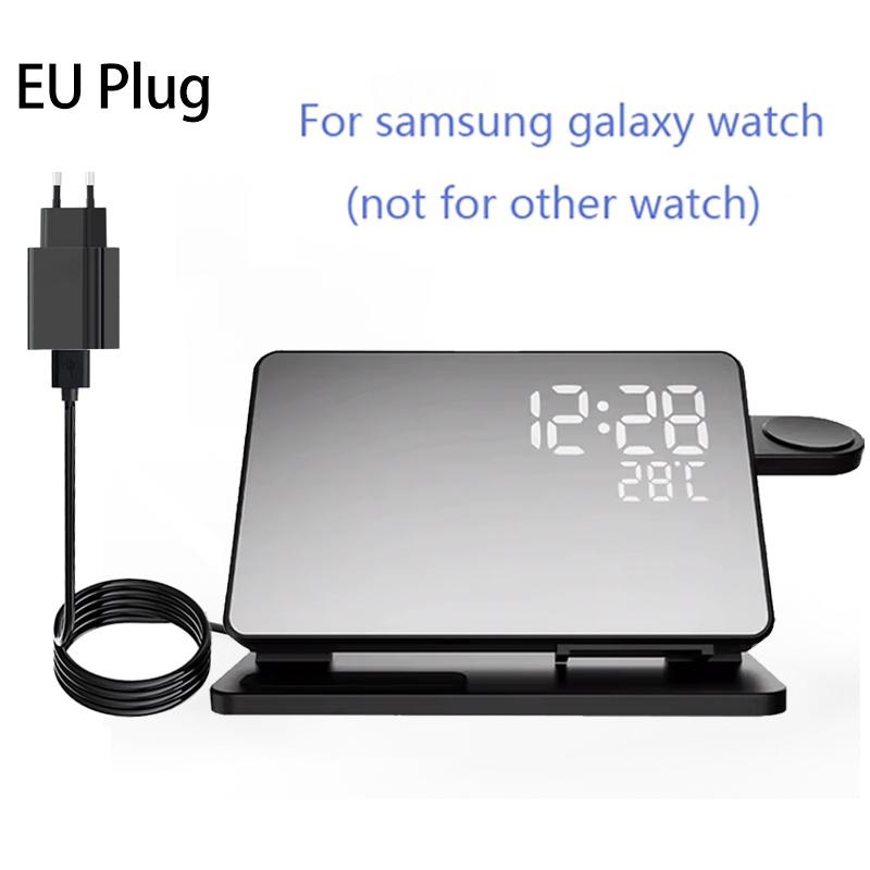 

3 в 1 Беспроводная зарядная подставка для Samsung Galaxy Watch 7 6 5 Pro для Galaxy S24 S23 S22 S21 Станция быстрой зарядки Будильник