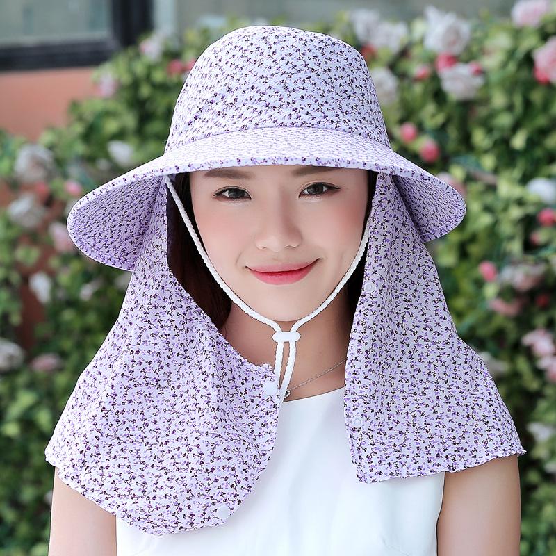 Women'S Sun Protection Visor Uv Protection Outdoor Work Hat Windproof Cycling Hat Tea Picking Hat
