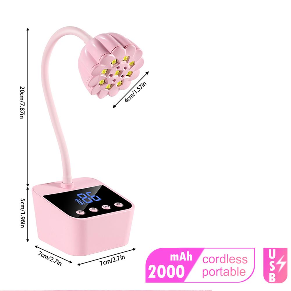 DianaBeauty UV Led Nail Lamp Rechargeable Nail Dryer 4 Timer Settings HD Display Table UV Nail Lamp for Manicure Nail Tools