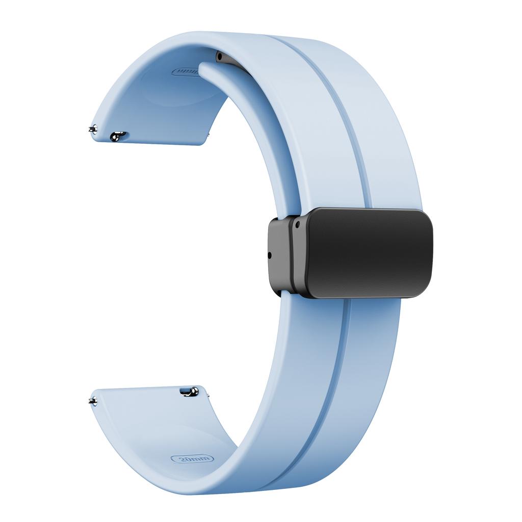20mm 22mm Strap For Samsung Galaxy watch 4/5 pro/classic/gear s3/active 2 Sport Silicone Magnetic Buckle Huawei GT 2 2e 3 band