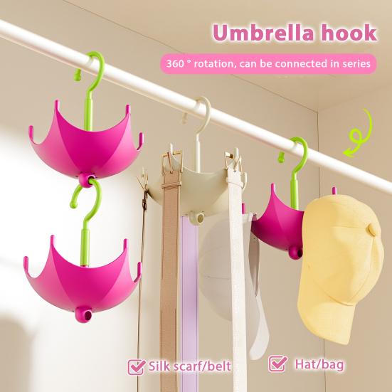 Rotating Closet Hanger Umbrella Design 5 Hangers Scarf Belt Organizer Wardrobe Hat Hanger for Clothes Towels Bras Gloves Bags