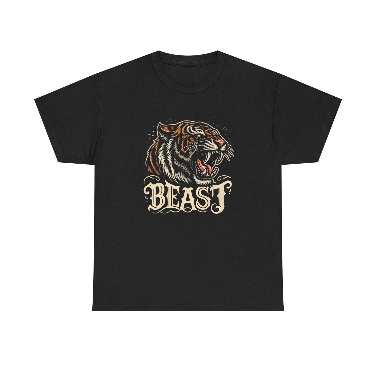 Tiger Beast Graphic T Shirt Unisex Heavy Cotton Tee Gift M