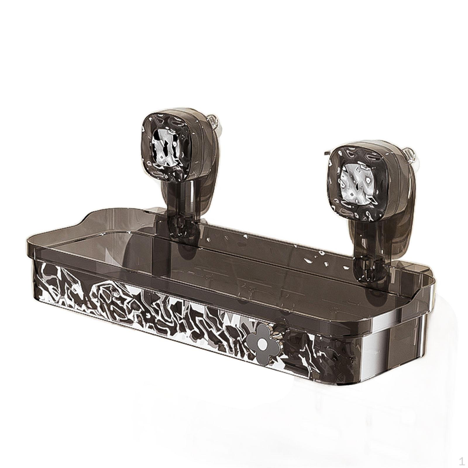 

Стеллаж для хранения в ванной комнате Кухонный органайзер Многоцелевая полка для унитаза Присоска для душа clear grey