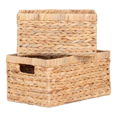 2 Rectangular Water Hyacinth Baskets