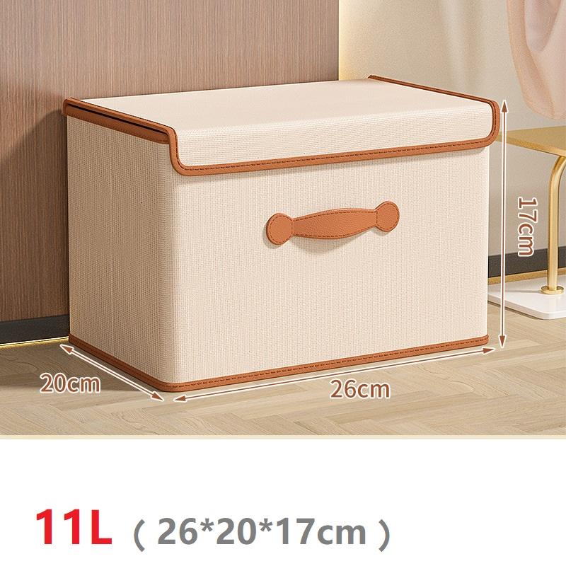 

Foldable Non‑Woven Fabric Storage Box with Connected Lid, Clothes Pants Toys Sundries Organizer for Home & Car Trunk 11L【26*20*17】