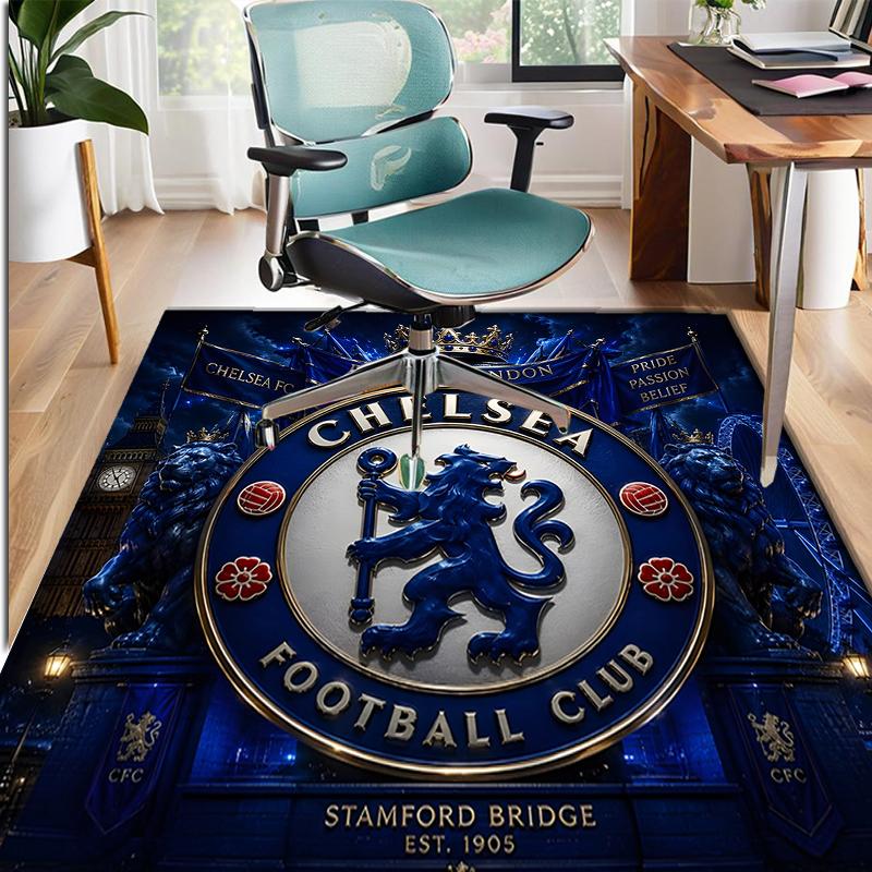 Chelsea F.C Pattern Rug, Indoor/Outdoor Mat, for Picnic, Gameroom, Bedroom, Office, Living Room, Home Decor Carpet, Birthday Gift