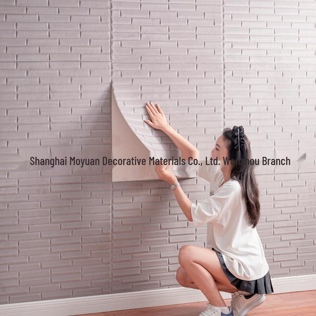 Waterproof 3D Folding Plush Twill Self-Adhesive Wall Sticker - Soft, Anti-Collision Design