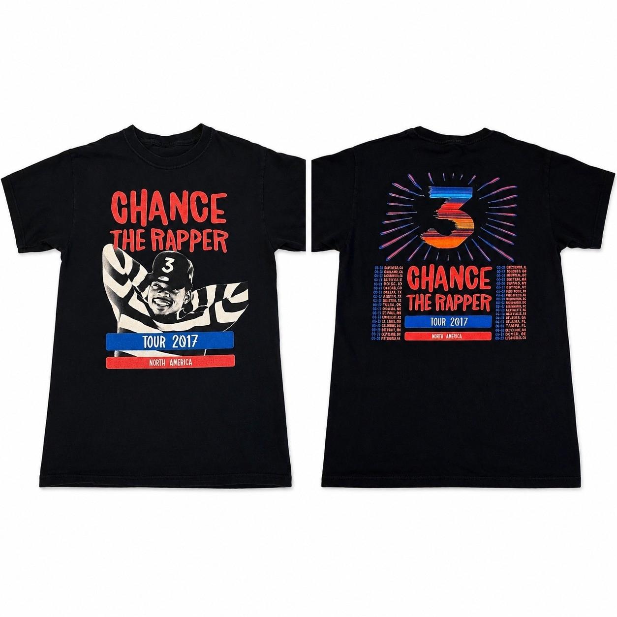 CHANCE THE RAPPER 2017 North America Tour Shirt sz S Hip Hop Black s/s T-Shirt Unisex T-Shirt L