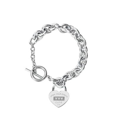 VVV Signature Logo Heart Chain Toggle Surgical Bracelet
