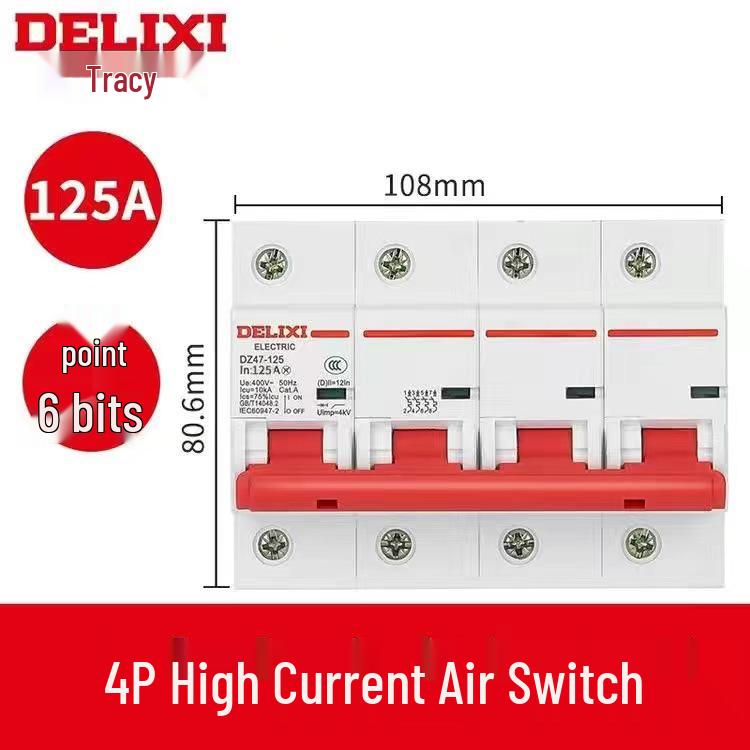Delixi Air Circuit Breaker: 1P, 2P, 3P, 4P Options for Household and Three-Phase Systems (25A, 32A, 40A, 63A)