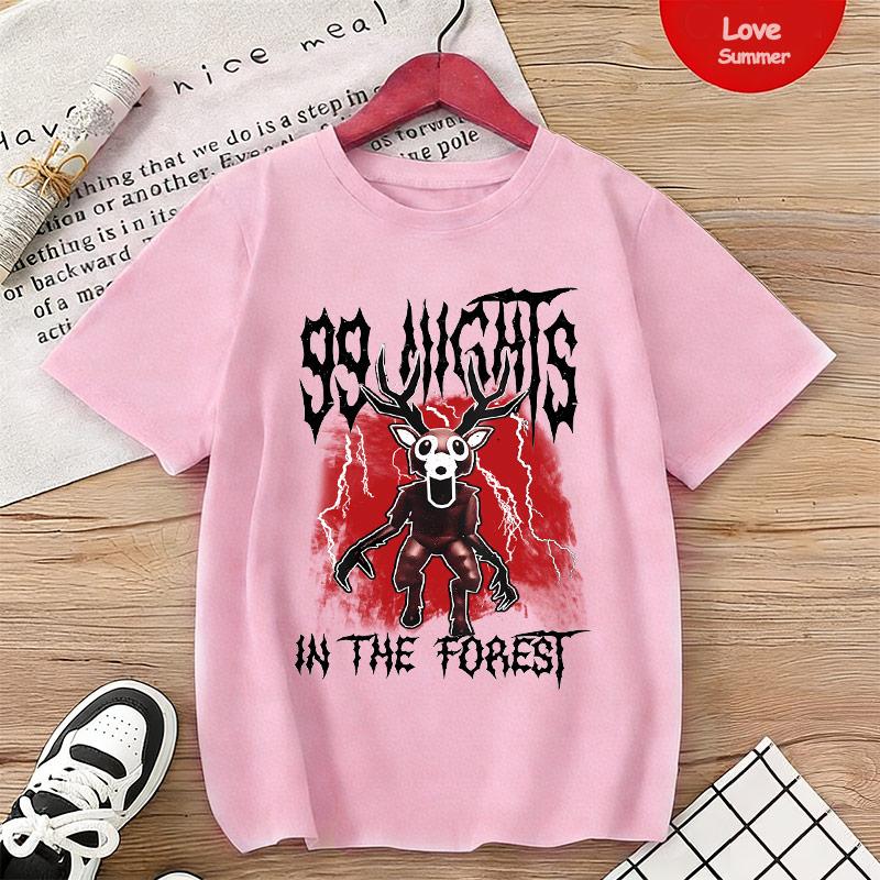 Kids 99 Nights in Forest Print Tee Shirt for Boys Girls Short Sleeve Classic T-Shirt Gift for Children