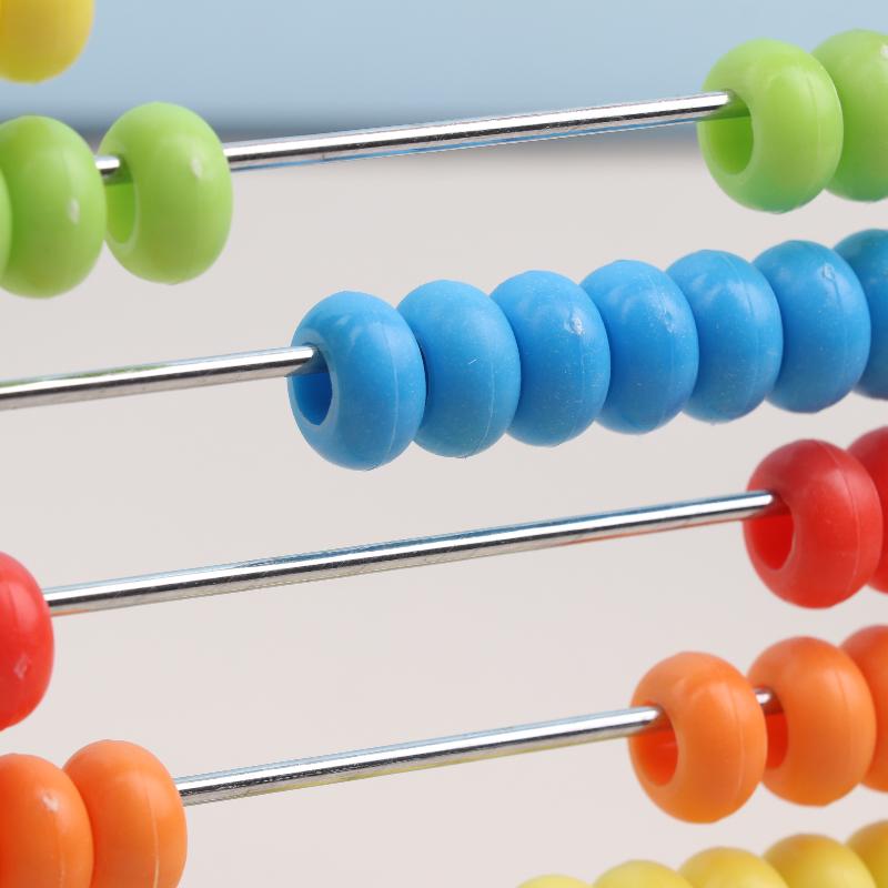 1 Set Number Alphabet Card Preschool Math Learning Wooden Educational Math 10-Row Counting Toy 100 Beads With Counting Sticks