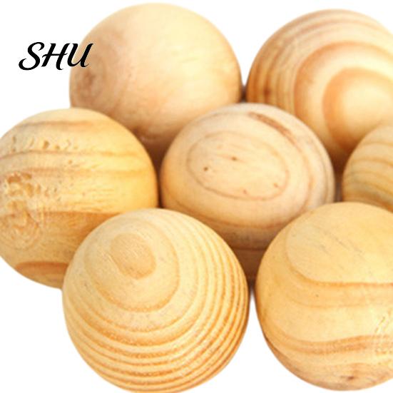 Clothes Storage 5Pcs Cedar Ball Moisture-proof Long Lasting Aroma Light Scented Round Shape Easy Block to Carry Mustiness Prevention Compact Wood for