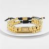 European and American retro jewelry woven bracelet Roman letter stainless steel bracelet set male, punk bracelet bracelet male