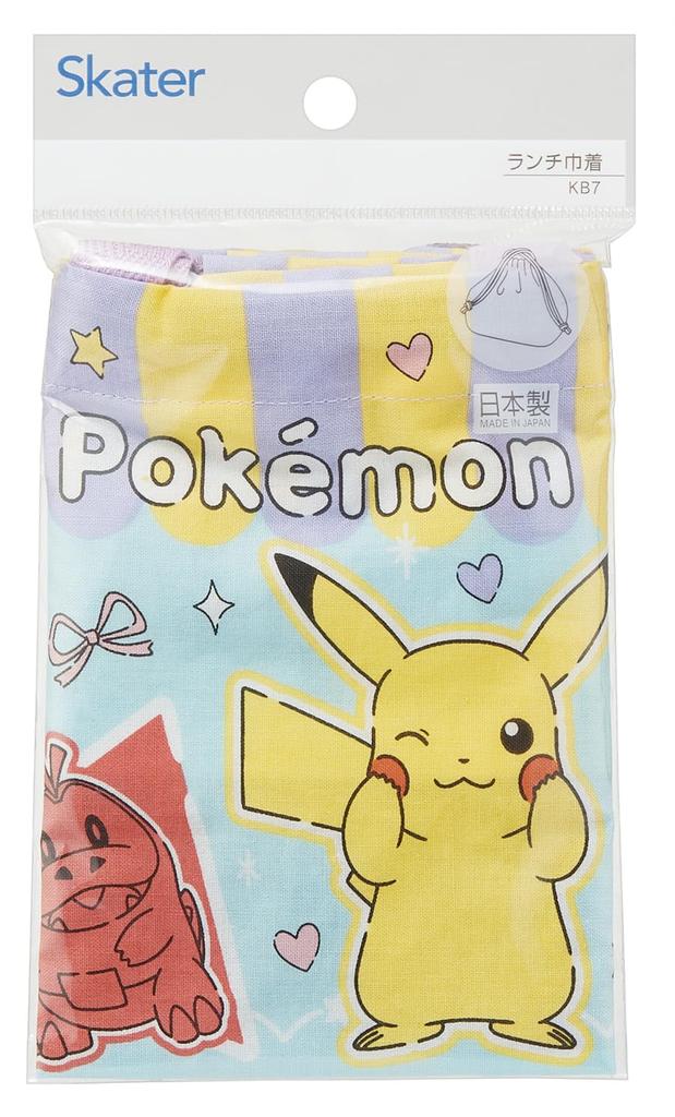 Skater Drawstring Lunch Made In Popping Up Design KB7-A Children's Bag, Japan, Pokémon