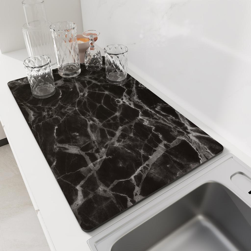 Kitchen Mat Absorbent Coffee Mat Dish Drying Mats Quick Dry Drain Pad Tableware Non-slip Draining Placemat Kitchen Faucet Rug