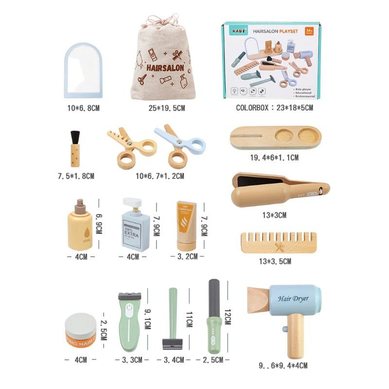Simulation Wooden Educational Kids Children Cleaning Games Makeup Set Pretend Play Hairdressing Tools Toys for Children Girls