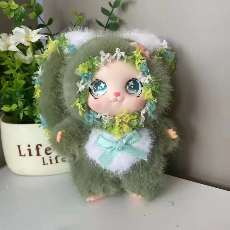 Plush Big Ears Rabbit Doll Pendant Adorable Bowknot Soft Fluffy Decor for Kids Backpack Party Favor Gift