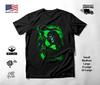 Green Reaper Scythe and Glowing Orb T-Shirt Black Unisex S-2XL