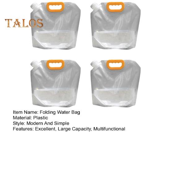 4 Pcs Foldable Water Bag for Outdoor Activities Leak-Proof Lightweight 10L Large Capacity Multifunctional Water Storage Bag for Camping Traveling