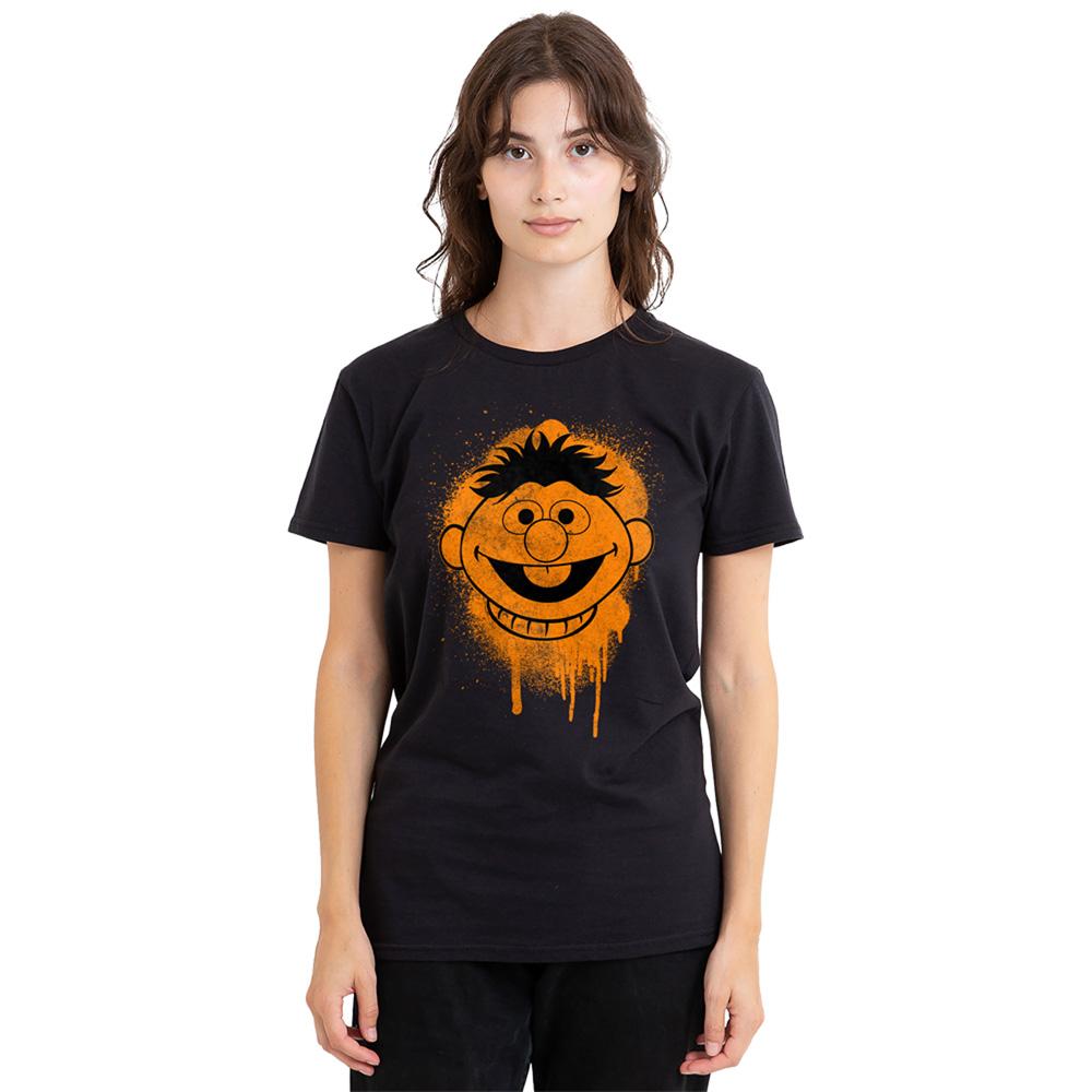 Sesame Street Womens/Ladies Spray Face Ernie Graffiti T-Shirt