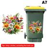 Sunflower Trash Can Stickers Floral Wheel Trash Can Stickers Self-Adhesive Waterproof Pvc Decals For Walls Bathroom Home Decor