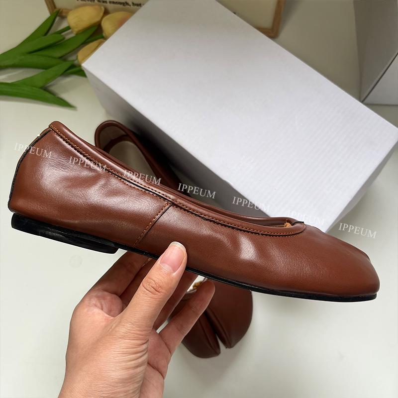 Fashion IPPEUM Tabis Shoes Black Ballets Flats Split Toe Shoes Women Mary Janes Plus Size 44 Dress Loafers Ballerina Zapato Mujer