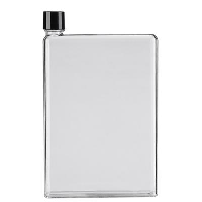 750ml Leak Proof Flat Slim Water Bottles Plastic Transparent Portable Juice Cups Colorless