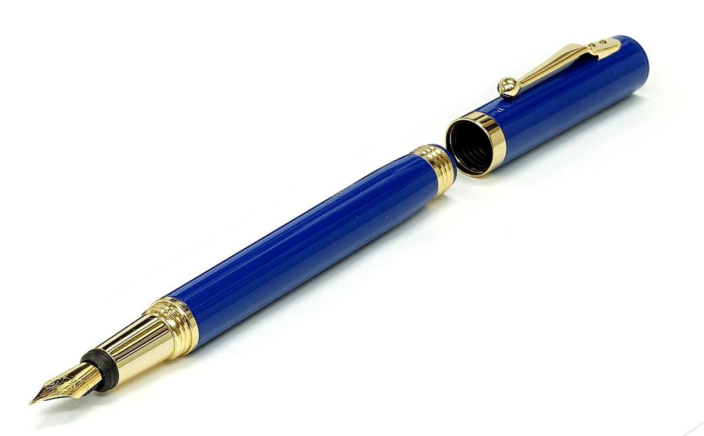 Slim Black Leather Pen Case for the Exchange BP ZX Fountain Pen Ink with Blue Ink Set (individual Cartridge) (T23-ASB-ZX-L)