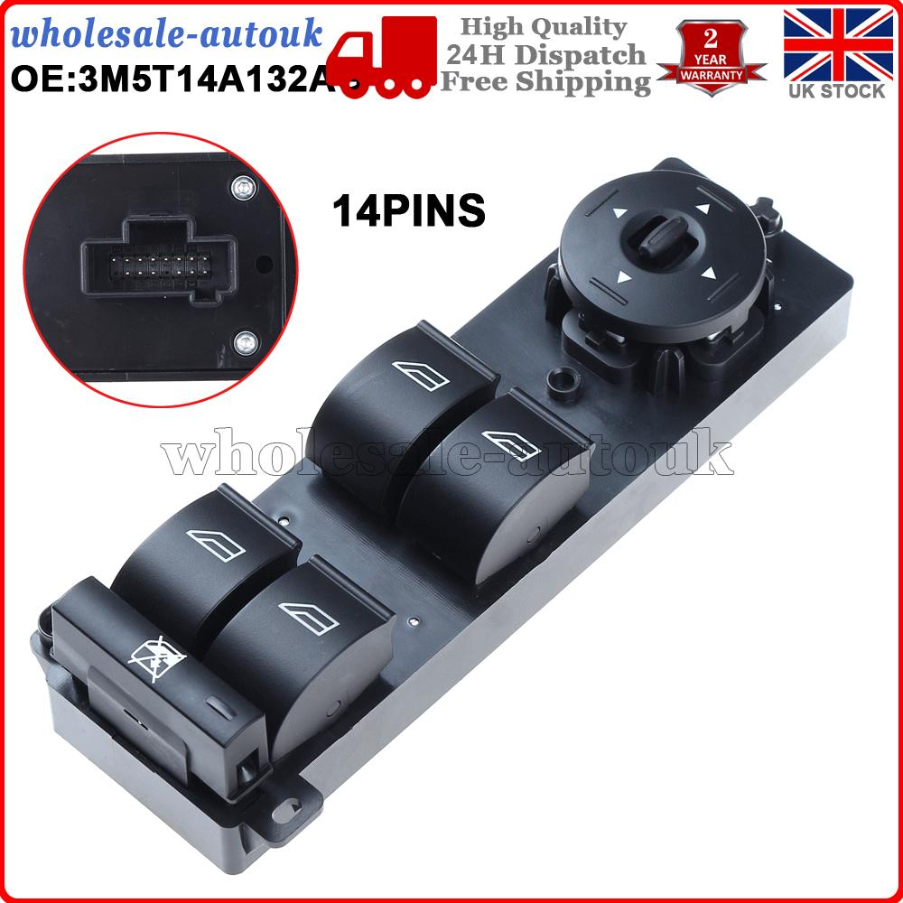Window Master Control Switch For Ford Focus C-Max Focus II 3M5T-14A132-AG UK