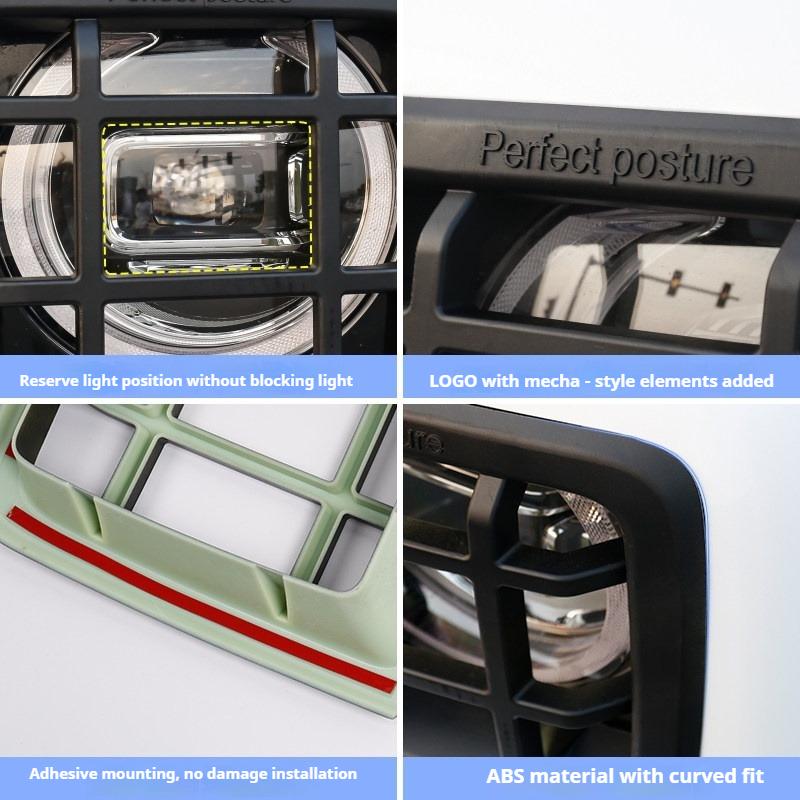 For GWM Haval H9 MK2 2024-2026 Car Headlight Protective Cover Taillight Cover Mecha-Style Taillight Frame Modification Accessory