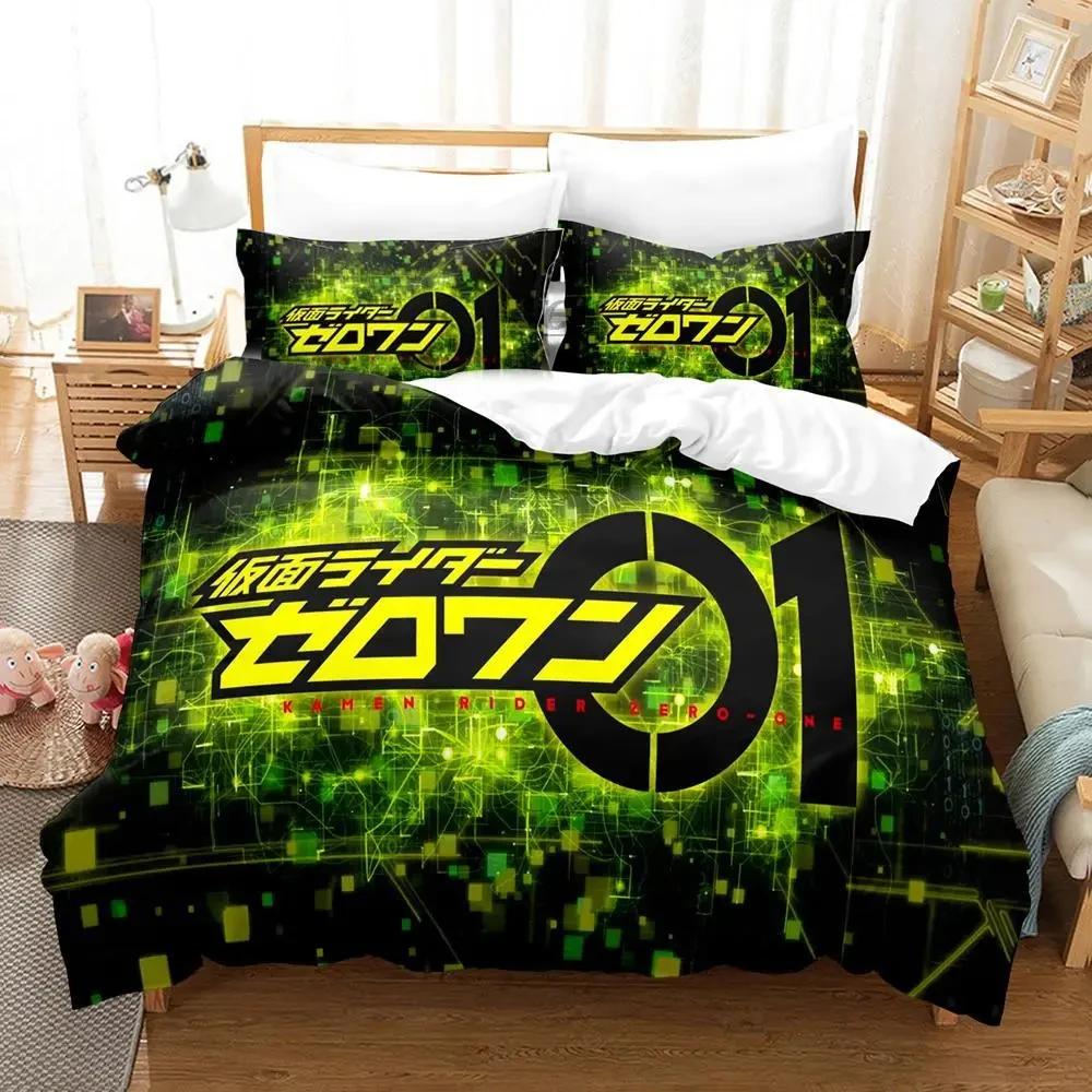 Anime Kamen Rider Zero-One Bedding Set Duvet Cover Bed Set Quilt Cover Pillowcase Comforter King Queen Size Boys Adult Bedding