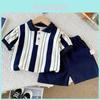 Toddler Boys Polo Shirt Set With Cotton Fabric For Summer Casual Play