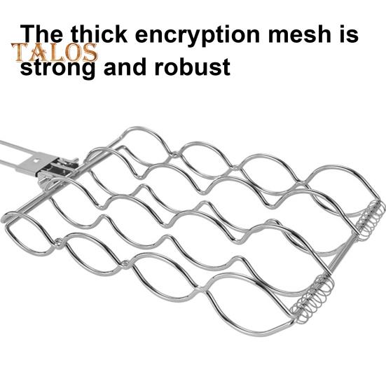 Corn Grill Basket with Wooden Handle Stainless Steel Folding Grilling Baskets Outdoor Camping BBQ Rack for Fish Shrimp Vegetables