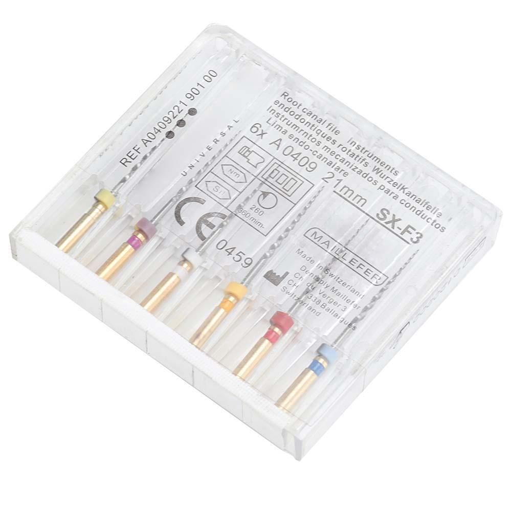 6 Pièces Professionnel Dentaire Canal Radiculaire Niti Lime Aiguilles Endodontiques Instrument Dentaire SX F3 (21mm)