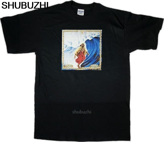 

Almera Mens Black Tshirt Tee Surfin Jesus Surfing Surf Waves Wave Rider Board Quality T Shirts Men Printing Short sbz8249 4XL